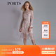 PORTS寶姿春夏新款線(xiàn)條點(diǎn)綴夢(mèng)幻蕾絲長(cháng)裙連衣裙SM8D030MPP015 粉色印花 M (6)