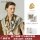 瑪麗亞·古琦（MARJA KURKI）雙面異色絲巾真絲女大方巾送長(cháng)輩媽媽禮盒裝高檔桑蠶絲婦女節禮物 黑灰色絲巾扣套盒