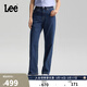 Lee26春夏新品懶懶褲428舒適直筒牛仔褲深藍色女 深藍色 30