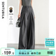 尚都比拉寬松顯瘦闊腿褲女春秋長(cháng)款褲子高級感百搭拖地休閑褲 碳灰色 S 