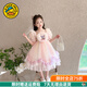 G.duck小黃鴨2026新款夏季彩虹庫洛米送頭紗女童公主裙甜美蓬蓬裙禮服 彩虹庫洛米送頭紗 100 (建議身高90cm-100cm)