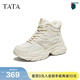 他她（TATA）女鞋厚底高幫老爹鞋加絨復古運動(dòng)休閑鞋子SWC01DD5 杏色（絨里） 36