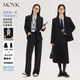 MOVK黑色西裝外套春秋女士小個(gè)子大學(xué)生職業(yè)面試正裝高級休閑西服套裝 黑色(四?？畚餮b+直筒西褲) 【職業(yè)正裝面試】 M  (106-115斤)
