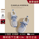 CAMILA KSENIA女鞋2026新款春季拼色阿甘德訓鞋條紋厚底增高休閑運動(dòng)鞋老爹鞋女 藍色 37