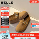百麗（Belle）堅果拿鐵勃肯鞋女26春季新款商場(chǎng)厚底增高舒適復古休閑鞋F3V1DAA6 棕色 38