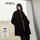MO&Co.大衣2025秋新品美麗諾綿羊毛雙面呢可拆領(lǐng)袢拼皮領(lǐng)MBE3OVCT04 黑色 XS /155