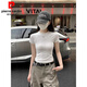 皮爾卡丹（pierre cardin）正肩短袖t恤女2026夏季新款基礎獨特漂亮超好看緊身小衫短款上衣 白色 M （建議95-105斤）