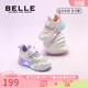 百麗（Belle）童鞋2026春季新款女童運動(dòng)鞋童趣小翅膀網(wǎng)面透氣閃燈鞋寶寶兒童鞋 白色/粉色 28 適合腳長(cháng)約16.8-17.4cm