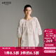 艾諾絲雅詩(shī)【商場(chǎng)同款】夏季新品時(shí)尚立體圓圈花朵雪紡衫上衣女30535045 白色 M