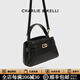 CHARLIE&KELLI CK品牌輕奢鱷魚(yú)紋凱莉包手提包包女款斜挎婚包包情人節生日禮物 黑色【代寫(xiě)賀卡 贈專(zhuān)柜禮袋】
