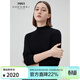 珍貝【精紡純羊絨】半高領(lǐng)長(cháng)袖純色秋冬新款女打底針織衫001 黑色 M （100）