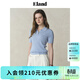 ELAND【繽紛棉棉冰】衣戀針織T恤女polo領(lǐng)含莫代爾短袖25夏季新款 淺藍色(51)L/Blue-B款F37R33 L /170