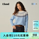 ELAND衣戀毛費爾島針織衫女復古短款圓領(lǐng)撞色開(kāi)衫2025冬季新款 淺藍色(51)EEKWF4VM02 M /165