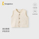 童泰（TONGTAI）嬰兒馬甲春秋季純棉寶寶無(wú)袖上衣兒童休閑馬夾背心坎肩米白100cm
