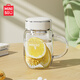 名創(chuàng  )優(yōu)品（MINISO）迷你玻璃杯女生高顏值耐高溫水杯辦公室便攜帶把手泡茶杯子26新款 冰川白370ml【帶把手】
