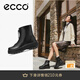 愛(ài)步（ECCO）靴子女 黑色厚底增高中筒套筒牛皮女靴 蹤跡220743 黑色22074301001 38