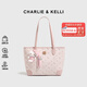 CHARLIE&KELLI CK品牌新款托特包包女包單肩斜挎手提包包女生日三八女神節禮物 粉色【京倉配送 贈專(zhuān)柜禮袋】
