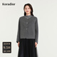 珂萊蒂爾【蠶絲羊毛】Koradior商場(chǎng)同款2025秋季氣質(zhì)灰毛呢短外套 淡灰色 L