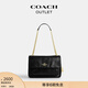 蔻馳（COACH）奧萊女士絎縫細節ELODIE斜挎包單肩包通勤鏈條包盒子包 IM/黑色