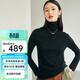 帕羅（PALUOPO）休閑百搭100%山羊絨衫女士秋冬基礎多色半高領(lǐng)針織保暖毛衣 黑色 堆領(lǐng) XL 170/110