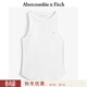 Abercrombie & Fitch經(jīng)典小麋鹿圖案女裝25夏百搭歐若風(fēng)無(wú)袖背心上衣 白色 S (165/88A)