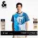 杰克·瓊斯（JACK&JONES）NBA聯(lián)名款男裝夏季純棉圖案滿(mǎn)印日常休閑寬松短袖T恤225201140 E41深藍色 常規 M （175）