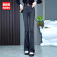 黛姿茹（daiziru）喇叭復古牛仔褲女2026春裝新款高腰九分馬蹄褲小個(gè)子喇叭牛仔褲 水泥灰/九分 常規 L (28) 【105-115斤】