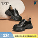 他她（TATA）英倫厚底小皮鞋女鞋學(xué)院運動(dòng)深口單鞋春新款CCJ03AM5 黑色 37