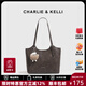 CHARLIE&KELLI品牌托特包2026新款時(shí)尚復古高級感單肩腋下包休閑通勤包包女款 咖色【生日禮物送女友送老婆】