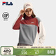 FILA 斐樂(lè )官方【楊冪同款】女子套頭衛衣冬休閑舒適拼色針織長(cháng)袖上衣