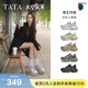 他她（TATA）太空玩家復古厚底老爹鞋女鞋休閑加絨運動(dòng)鞋春秋新款 杏/淺金/灰 36