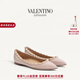 華倫天奴VALENTINO[禮物]女士 ROCKSTUD 漆皮鉚釘芭蕾平底鞋女鞋 粉色 38