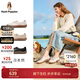 暇步士（Hush Puppies）女士新款時(shí)尚休閑輕便女鞋真皮百搭舒適一腳蹬休閑鞋 奶昔白 37