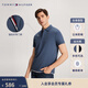 Tommy Hilfiger【紳動(dòng)POLO】春夏男裝絲光棉撞色門(mén)襟休閑翻領(lǐng)短袖T恤POLO衫 深藍色C9T M （推薦：135-150斤）
