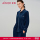 愛(ài)慕內衣秋冬睡衣女海島絨抗靜電長(cháng)袖家居服套裝AM469201藍色165