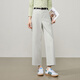 逸陽(yáng)（ESE-Y）耐皺鈦金棉九分小直筒褲女2026春新款高腰通勤休閑褲 米灰色 28