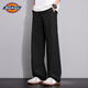 Dickies高端潮流男士休閑直筒褲夏季新款薄款痞帥垂感抽繩速干寬松闊腿褲 黑色 薄款 【官方正品】 XL