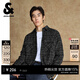 杰克·瓊斯（JACK&JONES）男裝春季寬松翻領(lǐng)格紋花呢潮流百搭小香風(fēng)外套男長(cháng)袖襯衫夾克男士 E40黑色 S 170偏大,建議拍小一碼