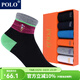 POLO春夏薄款中筒兒童襪子6雙 彩色吸汗棉襪柔軟舒適跑步男女童襪 6雙 六色【型號801】 22-24cm(36-39碼鞋合適)