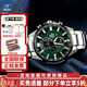 卡西歐（CASIO）手表男休閑商務(wù)指針手表防水石英表送男友EDIFICE系列大表盤(pán)禮物 EFR-303DB-3A 神秘沃野綠鋼帶