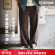 馬登工裝美式復古燈芯絨休閑褲咖色加厚直筒垂感闊腿長(cháng)褲子男春冬 咖啡色 【燈草絨男褲】 32