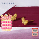 謝瑞麟（TSL）黃金耳釘5G工藝足金蝴蝶耳環(huán)耳飾女款XM865 約2.15g