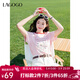 LAGOGO可愛(ài)斑點(diǎn)狗粉色T恤女拉谷谷2025年夏季新款撞色圓領(lǐng)短袖 粉紅色 L
