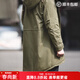 馬登工裝美式復古M51魚(yú)尾風(fēng)衣中長(cháng)款連帽外套男軍大衣派克服棉服春冬 軍綠色（版型較為寬松） XL