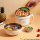 金鑰匙（GOLDEN KEY）304不銹鋼 14cm多功能快餐杯學(xué)生飯盒便當(dāng)盒雙層隔熱GK-R140T-W