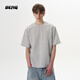 OEMG 太空棉boxy解構短袖t恤男士夏季新款cleanfit夜氨棉上衣拼接體恤 花灰色 【高品質(zhì)】 XL [建議110-130斤]