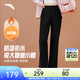 安踏（ANTA）自由褲丨加絨喇叭褲修身通勤褲女裝冬季防潑水商務(wù)梭織運動(dòng)長(cháng)褲子 基礎黑-2 M (女165)
