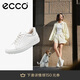 愛(ài)步（ECCO） 牛皮系帶休閑板鞋 柔酷7號女鞋470843 白色/銀色38