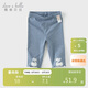 戴維貝拉兒童褲子女童夏裝打底褲女寶寶抗菌防螨七分褲