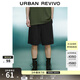 UR秋季新款男裝時(shí)尚休閑百搭松緊腰抽繩短褲UMY650013 正黑 31